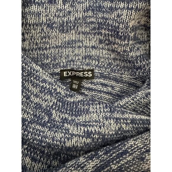 Express Sweater Oversized Cowl Neck Blue Marled XS Woman’s Acrylic / Wool - Picture 12 of 12